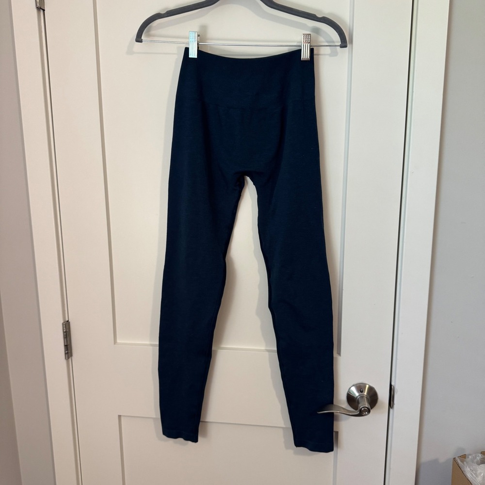Alphalete Womens Teal Blue‎ Seamless Scrunch Butt Leggings Small High Rise